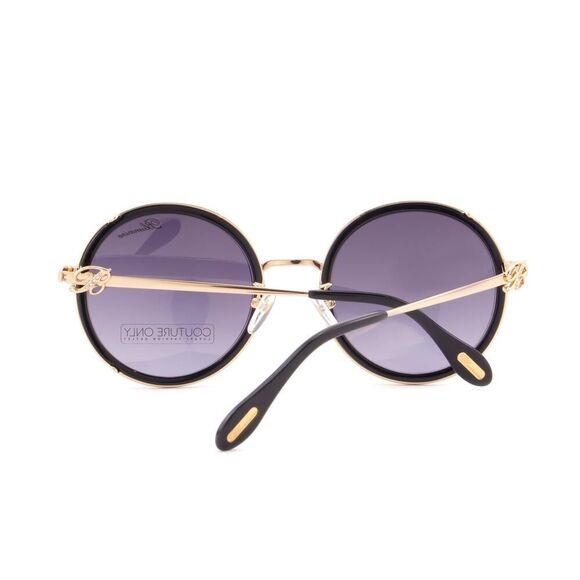New Blumarine Limited Edition Women Sunglasses SBM-109S-300G Black Gold Mirror - Picture 9 of 10